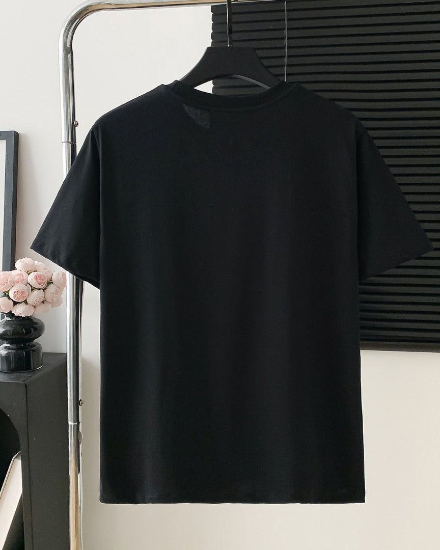 Diamond cotton black T-shirt