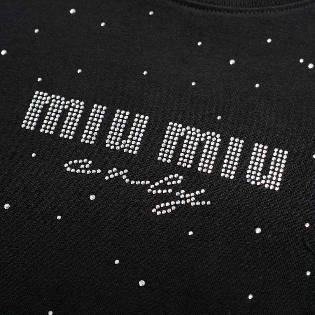 Diamond cotton black T-shirt